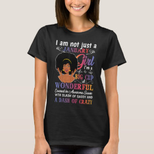 Camiseta Cumpleaños de las mujeres negras enero Chica Funny