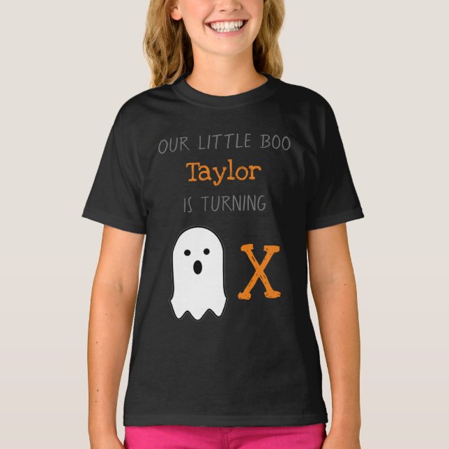 Camiseta Cumpleaños de Little Boo Ghost Halloween (Anverso)