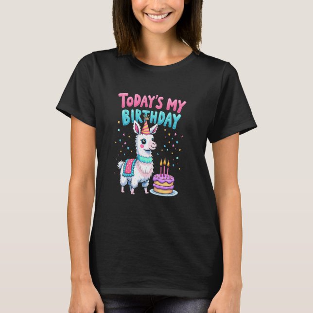 Camiseta Cumpleaños de Llama Adorable (Anverso)