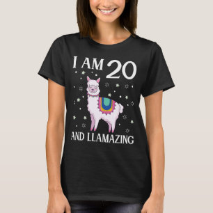 Camiseta Cumpleaños de Llama Soy 20 Años Y Llamazamente Inc