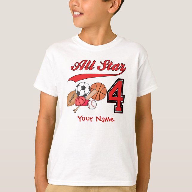 Camiseta Cumpleaños de los deportes de All Star 4to (Anverso)