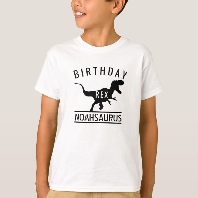 Camiseta Cumpleaños de los niños de dinosaurios personaliza (Anverso)