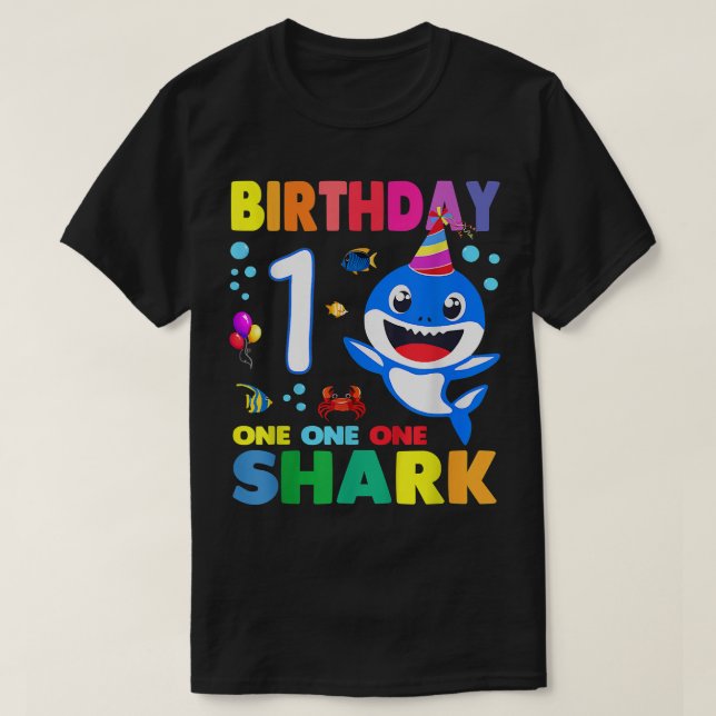 Camiseta Cumpleaños de los tiburones Matchi (Diseño del anverso)