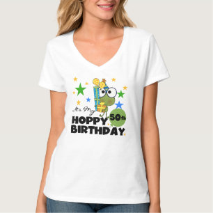 Camiseta Cumpleaños de lúpulo de Froggie 50.o