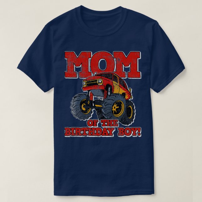Camiseta Cumpleaños de Mamá Monster Truck (Diseño del anverso)