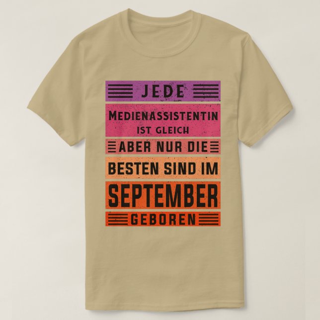 Camiseta Cumpleaños de marketing Septiembre, asistente de m (Diseño del anverso)
