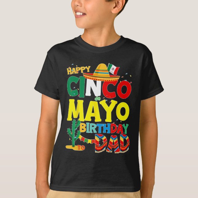 Camiseta Cumpleaños De Mayo A Papá Feliz Cumpleaños Padre M (Anverso)