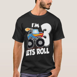 Camiseta Cumpleaños de Monster Truck Tengo 3 años.