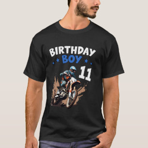 Camiseta Cumpleaños de Moto Cross de Tierra para 11 Años Cu