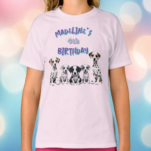 Camiseta Cumpleaños de niña con adorables cachorros dálmata