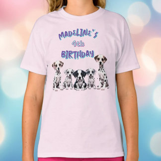 Camiseta Cumpleaños de niña con adorables cachorros dálmata