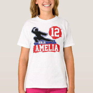Camiseta Cumpleaños de niña con tema de artes marciales nin