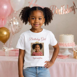 Camiseta Cumpleaños de niña con tema de princesa elegante c