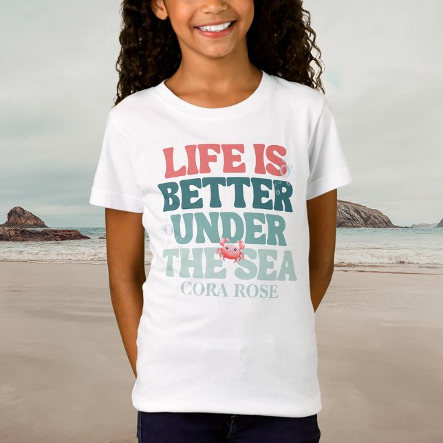 Camiseta Cumpleaños de niñas sirena bajo el mar (Subido por el creador)