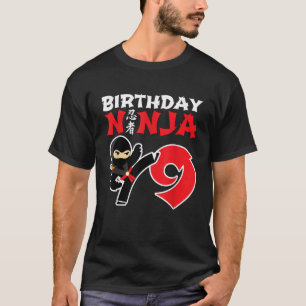 Camiseta Cumpleaños de Ninja Ninja, 9 años, fiesta de cumpl