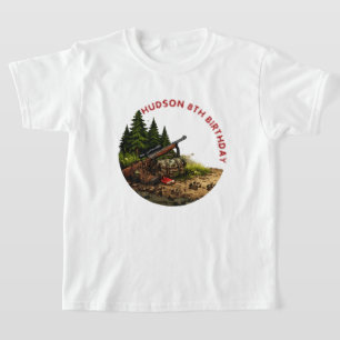 Camiseta Cumpleaños de niño de camuflaje de caza y pesca