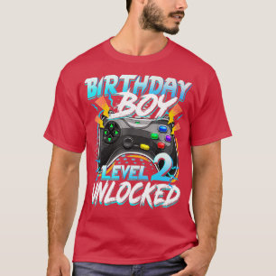 Camiseta Cumpleaños de niño de nivel 2 Videojuego desbloque