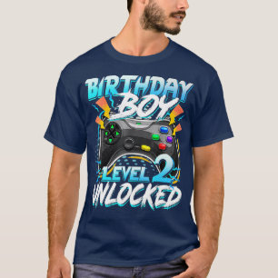 Camiseta Cumpleaños de niño de nivel 2 Videojuego desbloque
