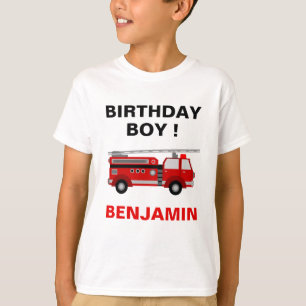 Camiseta Cumpleaños de niños con camión de bomberos