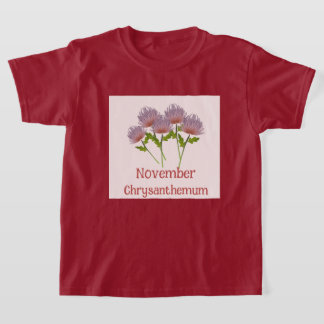 Camiseta Cumpleaños de niños con flor de crisantemo en novi