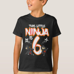 Camiseta Cumpleaños de niños de 6 años de edad Ninja fiesta