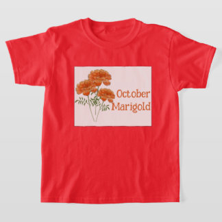 Camiseta Cumpleaños de niños en octubre con flor de Marigol