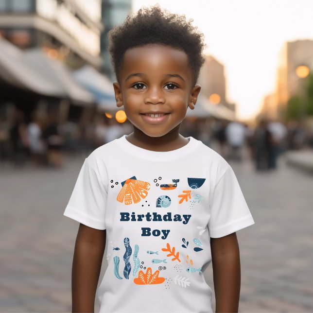 Camiseta cumpleaños de niños nórdicos bajo el mar (Subido por el creador)