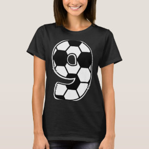 Camiseta Cumpleaños de niños número 9 de fútbol día de mate