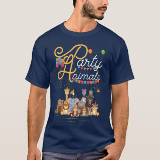 Camiseta Cumpleaños de niños y niñas Animales Fiesta niño