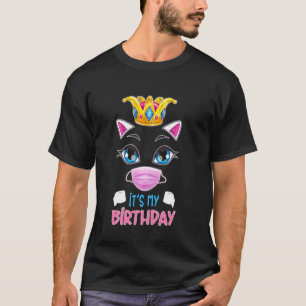Camiseta Cumpleaños de Octubre en Cuarentena Gato cara Másc