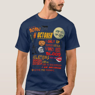 Camiseta Cumpleaños de Octubre Halloween espeluznante Scary
