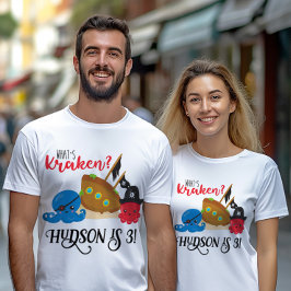 Camiseta Cumpleaños de padres piratas "Qué es Kraken"
