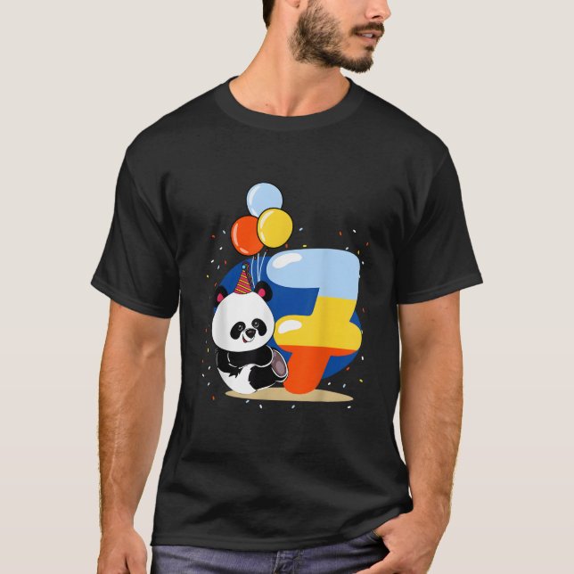 Camiseta Cumpleaños de Panda 7 Feliz 7º Cumpleaños (Anverso)