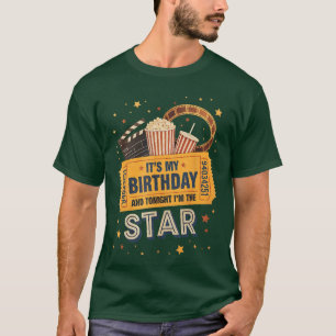 Camiseta Cumpleaños de película Tema Noche de cine familiar