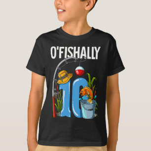 Camiseta Cumpleaños de pesca de 10 años 'O'fishally 10 años