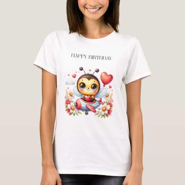 Camiseta Cumpleaños de piloto abeja (Anverso)
