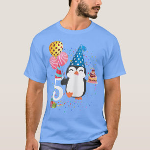 Camiseta Cumpleaños de Pingüino 5 Años Pingüino 5 Años