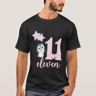 Camiseta Cumpleaños De Pingüino De 11 Años Niña De Once Año