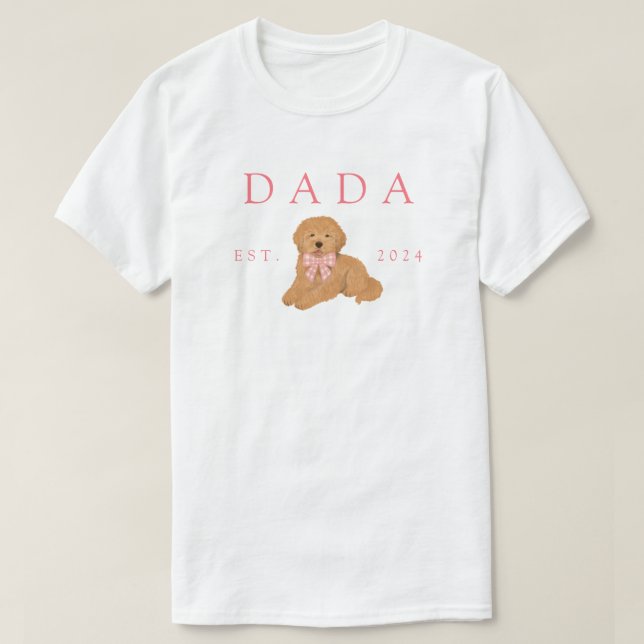 Camiseta Cumpleaños de Pink Dada Golden Doodle (Diseño del anverso)