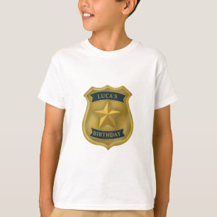 Camiseta Cumpleaños de policía tema policía niño