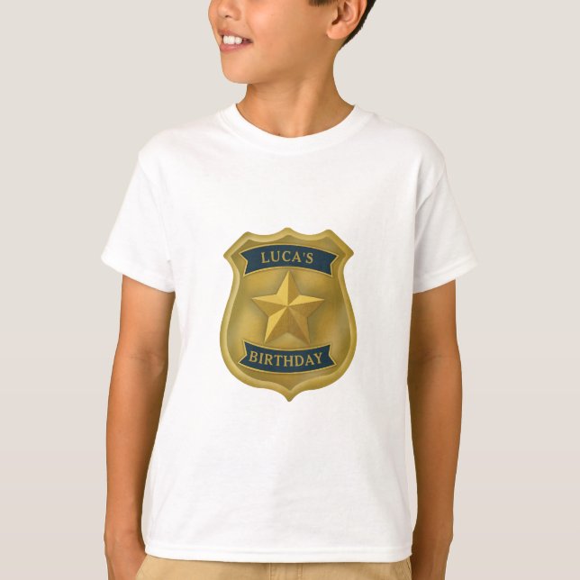 Camiseta Cumpleaños de policía tema policía niño (Anverso)