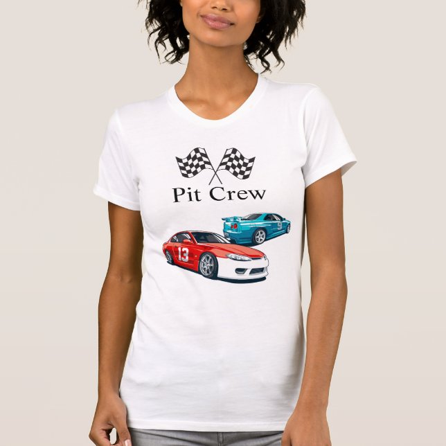 Camiseta Cumpleaños de Race Car, Tripulación, (Anverso)