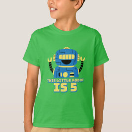 Camiseta Cumpleaños de Robot 5 años