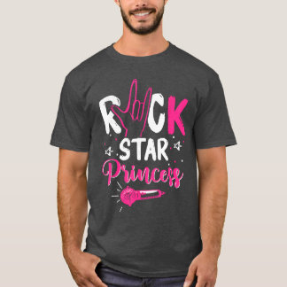 Camiseta Cumpleaños de Rockstar Femenina Princesa Rock Star