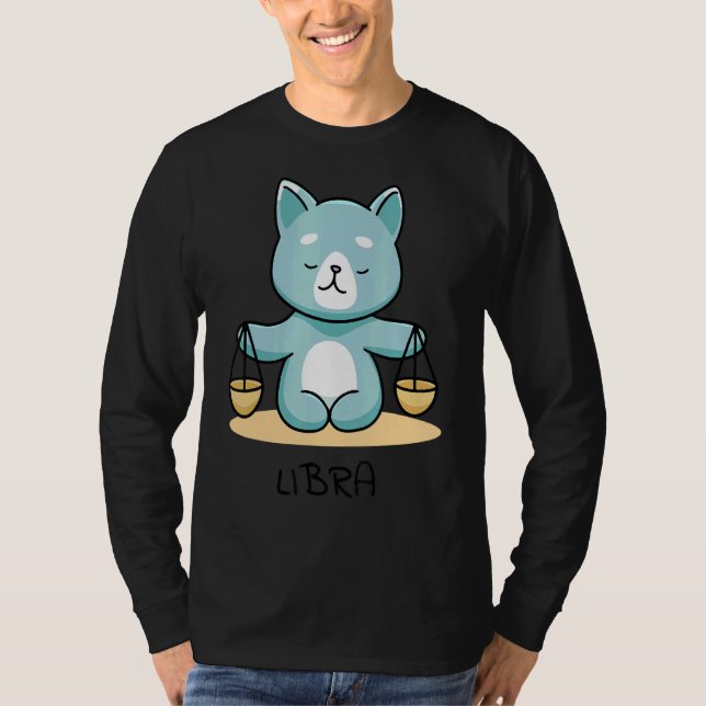 Camiseta Cumpleaños de septiembre Octubre Rótulo Zodiac Lib (Anverso)