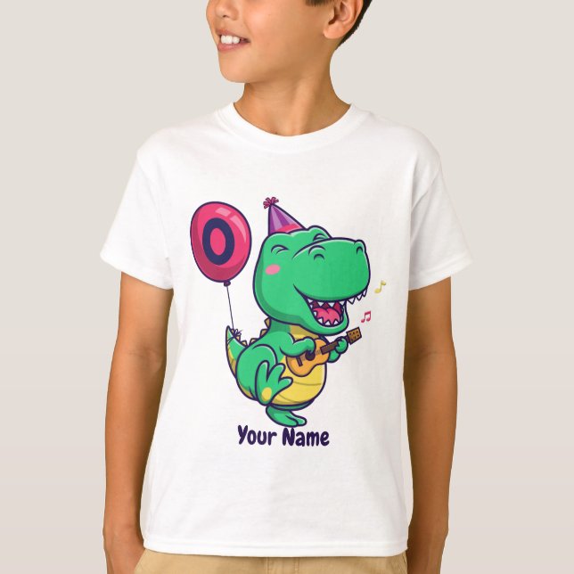 Camiseta Cumpleaños de Singing T-Rex (Anverso)