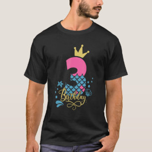 Camiseta Cumpleaños de Sirena 3 Años Es Mi 3er Cumpleaños M
