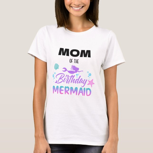 Camiseta Cumpleaños de sirena Mamá (Anverso)