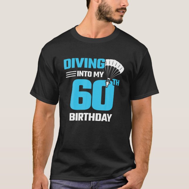 Camiseta Cumpleaños De Skydiving - Buceo Por Primera Vez -  (Anverso)