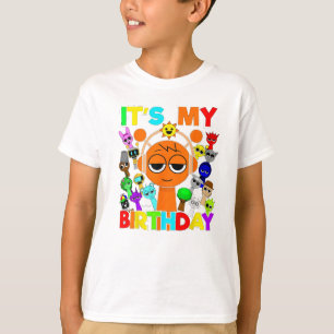 Camiseta ¡Cumpleaños de Sprunki! - Oren Simon Funbot Pinki